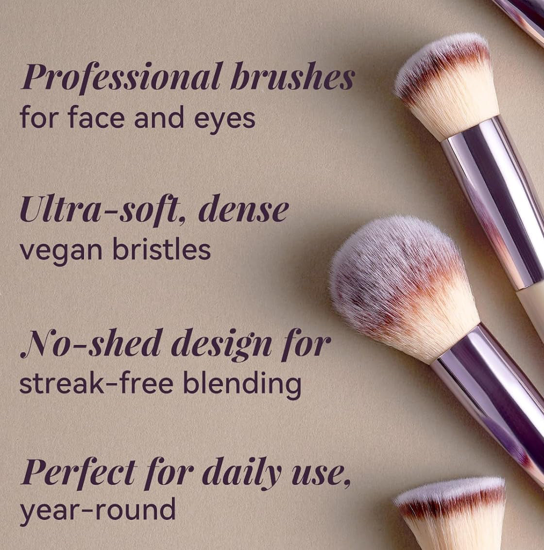 DSBeautyStore Makeup Brush Set 18 Pcs Premium Synthetic Foundation Powder Concealers Eye shadows Blush Makeup Brushes with black case